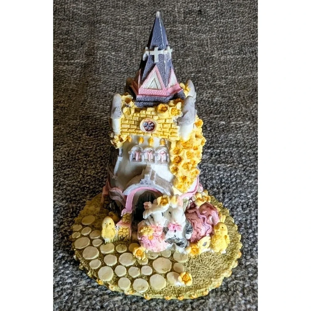 Easter Bunny Castle Figurine Resin 5